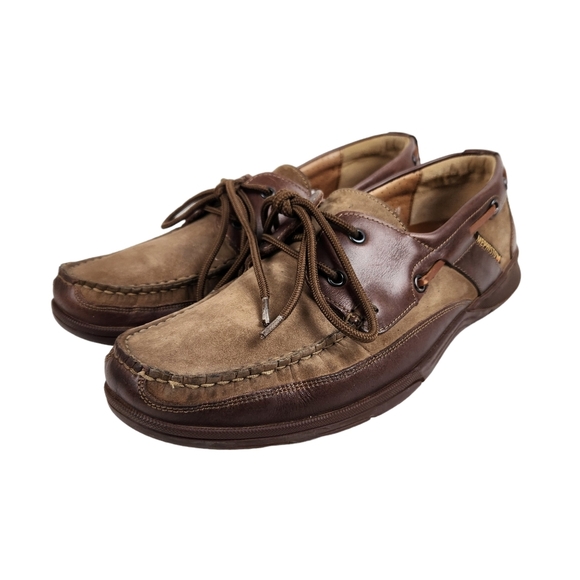 Mephisto Air Relax Spinnaker Genuine Leather Two Tone Lace Up Shoes Mens Size 10 - Picture 1 of 12